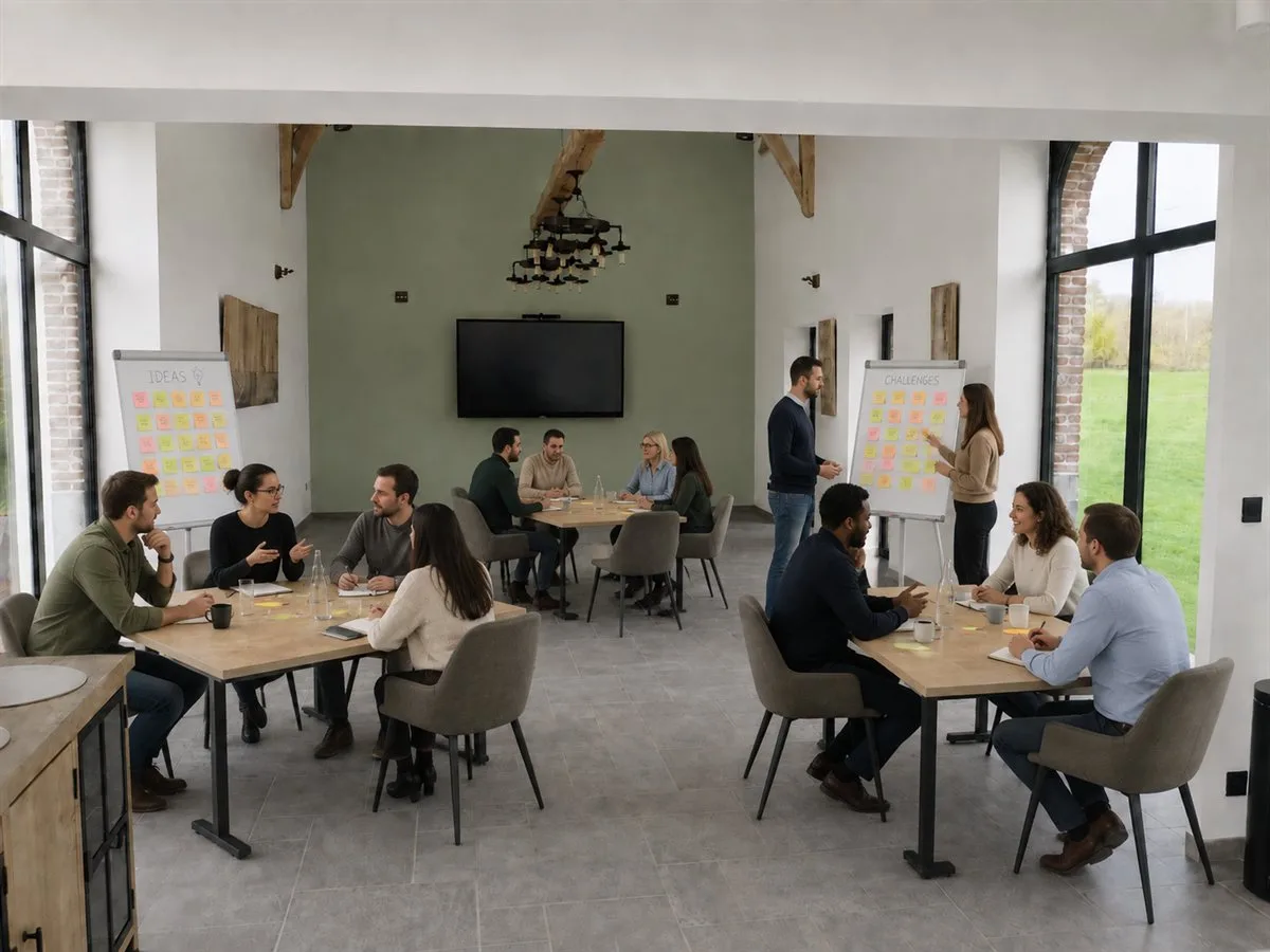 Polyvalente zaal — workshop met flipcharts
